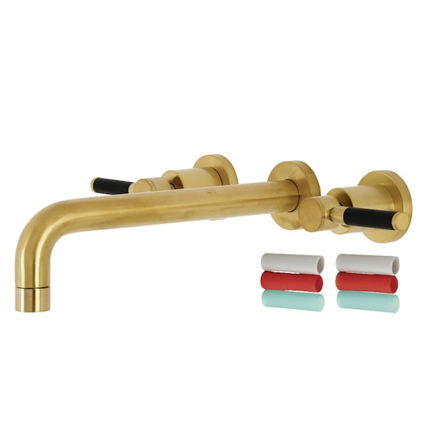 Roman Tub Faucet, Brushed Brass, Wall Mount